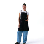 Thumbnail image #1 for Chef Works ABN11-BLK-0 Tactical Bib Apron, Black, 100% Cotton, Removable Crossback Straps, Metal D-Ring