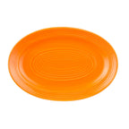 Thumbnail image #1 for CAC China TG-13-TNG Porcelain Tangerine Oval Platter, 11-3/4" x 8", Embossed Rim 1 Dozen