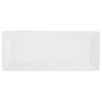 Thumbnail image #1 for Vertex China Crystal Bay CB-R28 Rectangular Porcelain Plate, 14-1/2" x 7", Embossed Rim, Flared Edge 1 Dozen