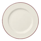 Thumbnail image #1 for Steelite International HL Ivory HL20463931 Round China Plate with Rolled Edge, 8-1/4", Maroon Line Case of 3 Dozen