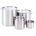 Thumbnail image #1 for Alegacy Foodservice Products Optima SSSP7 7-1/2 qt Stainless Steel Saucepan with Cover, Welded Handle, Induction Ready