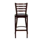 Thumbnail image #1 for JustChair Manufacturing WL20130-VS Commercial Bar Stool, Ladder Back, Veneer Wood Seat, Steel Frame, Footrest