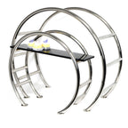 Thumbnail image #2 for Eastern Tabletop 1750ACB 3-Level Circular Tabletop Display with Acrylic Shelves, Stainless Steel, 23-1/2"W x 9-1/2"D x 21"H