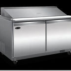 Thumbnail image #2 for Serv-Ware SP60-24M-HC-T 24-Pan Mega Top Sandwich Prep Table Refrigerator, 2-Door, 61.2-Inch, Stainless Steel