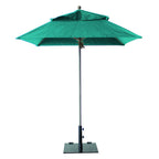 Thumbnail image #1 for Grosfillex Windmaster 98664131 6-1/2 ft Square Patio Umbrella with Aluminum Pole, Turquoise Fabric