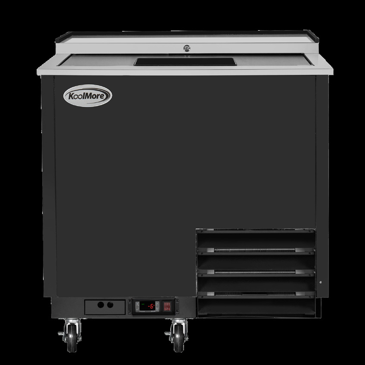 Product image #5 for KoolMore 36-Inch Commercial Glass Froster with 9 Cu. Ft. Capacity, Black Steel, Top Sliding Door