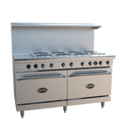 Thumbnail image #1 for Royal Range of California Electric Series RRE-8GT12-C 60" Electric Restaurant Range, 8 Hotplates, 12" Griddle, Convection & Standard Ovens