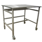 Thumbnail image #1 for Marshall Air Systems 123851 Stainless Steel Equipment Table Stand on Casters for Under-Counter Freezer Base Positioning Brackets