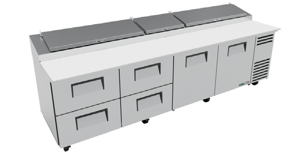 Product image #7 for True 119-1/4-Inch Pizza Prep Table with 2 Doors, 4 Drawers, Alternate Top, and R290 Refrigeration