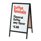 Thumbnail image #1 for AARCO Products BA-5SW Sidewalk Markerboard, White Porcelain Board, Aluminum A-Frame, 24"W x 42"H