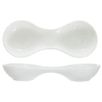 Thumbnail image #1 for International Tableware Bristol BL-800 2-Compartment Porcelain Dish, 7-3/4 in Round, Rolled Edge, Bright White 1 Dozen