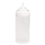Thumbnail image #1 for TableCraft Products WideMouth 10853C Clear 8 oz Wide-Mouth Squeeze Bottle with Natural Cone Tip Case of 36