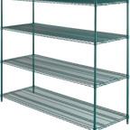 Thumbnail image #1 for ATSMFG MET MET-GS2472-4 ATS MFG Stationary Wire Shelving Unit, 72"W x 24"D x 74"H, 4 Shelves, Green Epoxy-Coated
