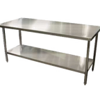Thumbnail image #1 for Winholt Equipment DTS-2472-14 Stainless Steel Work Table, 72"W x 24"D x 34"H, 14-Gauge 304 Top, Open Undershelf