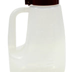 Thumbnail image #1 for TableCraft Products Option PP64M 64 oz Graduated Syrup Dispenser, Clarified Polypropylene, Maroon Plastic Lid Case of 6
