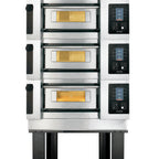 Thumbnail image #1 for AMPTO Moretti Forni S50E3 Electric Deck Pizza Oven, Refractory Stone Deck, Stainless Steel Exterior, 18-3/4"W x 29"D x 6-1/4"H