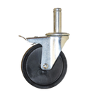 Thumbnail image #1 for Component Hardware C99-1051 Shelving Stem Caster, Ring Stem, Swivel, Side Brake, 5 in, 250 lb, Polyolefin