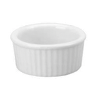 Thumbnail image #1 for Vertex China Market Buffet RMK-5-P 5 oz Round Fluted China Ramekin, Bright White, 3-1/2 in. Case of 3 Dozen