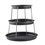 Thumbnail image #1 for TableCraft Products 12067 3-Tier Round Stainless Steel Sharing Tower, 14" x 14" x 13.75", Black Coated Finish Case of 4