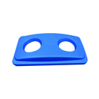 Thumbnail image #1 for Thunder Group PLTC023RC 23-Gallon Recycling Container Lid, Rectangular 2-Hole Bottles & Cans, Snap-On Plastic, Blue Case of 20