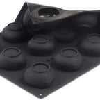 Thumbnail image #1 for JB Prince Pavoni M621 V Silicone Baking Mold, 12 Zen-Shaped Cavities, 16 x 12, Black