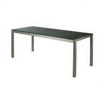 Thumbnail image #2 for G & A Commercial Seating STC3131 Square Indoor/Outdoor Dining Table, 31" x 31", Synthetic Teak Slatted Top, Brushed Aluminum Frame