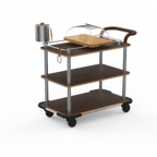 Thumbnail image #1 for Steelite Mogogo, Roll'n MGCRNX14WSXX Cheese Plate & Wine Cart with Bengali Mango Wood Shelves and Ice Bucket