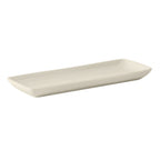Thumbnail image #1 for Tuxton China DuraTux®© BEZ-1341 Rectangular Ceramic Tray, 13-1/2" x 5" x 1-1/4" H, Rolled Edge, Eggshell 1 Dozen