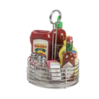 Thumbnail image #1 for G.E.T. 4-81850 Round Stainless Steel Condiment Caddy, 7-1/2" Diameter x 9-1/2"H Case of 12