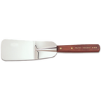 Thumbnail image #1 for JB Prince Peltex M992 Offset Solid Stainless Steel Spatula, 3-1/2" x 2-1/4", Wood Handle