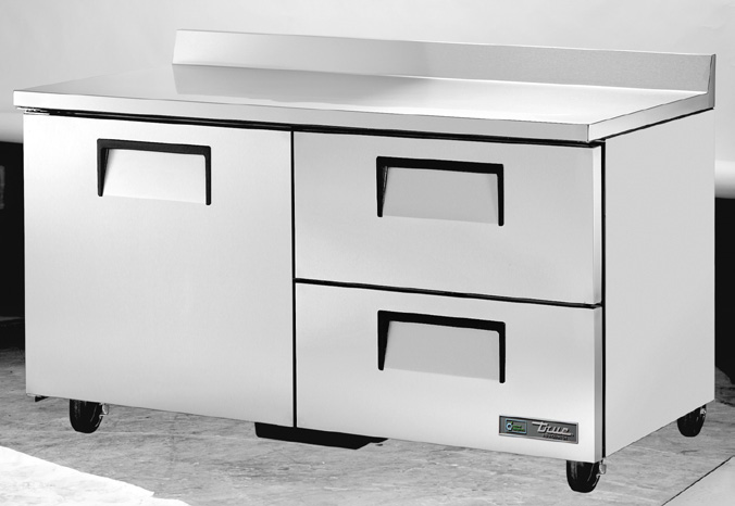 Product image #6 for True 60-Inch Two-Section Worktop Refrigerator with 1 Door and 2 Drawers