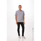 Thumbnail image #1 for Chef Works Springfield BCSZ009-GRY-4XL Men's Gray Short-Sleeve Poly/Cotton Chef Coat, 4XL