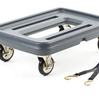 Thumbnail image #4 for Metro Mightylite™ MLD1 Food Carrier Dolly, Gray HDPE, 350 lb Capacity, 5-Inch Casters, Strap Included