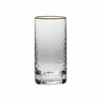Thumbnail image #1 for Kadra Kitchenware Vikko Decor VD-2110-HGR Plastic Highball Glass, 10 oz, Hammered with Gold Rim Case of 24