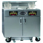 Thumbnail image #1 for Royal Range of California Electric Series REF-1417-4-DM2 Electric 4-Tank Fryer Battery, 45–50 lb Each, Built-In Filter, Stainless Steel Frypots