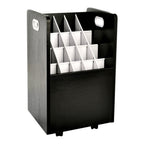 Thumbnail image #1 for Alpine Industries ADI624-BLK Mobile Blueprint Roll File and Large Document Organizer, 20-Slot, Wood, Black Finish