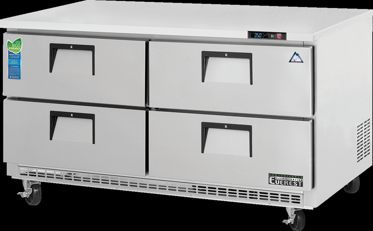 Product image #5 for Everest ETBWR2-D4 Two-Section Drawered Undercounter/Worktop Refrigerator, 18 Cu. Ft., 4 Drawers