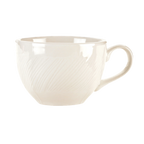 Thumbnail image #1 for Libbey Basics Orbis BO-1152 7-1/2 oz Porcelain Coffee Cup with Eared Handle, Rolled Edge, Bright White