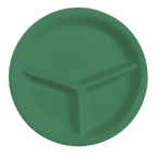Thumbnail image #1 for G.E.T. GET CP-10-FG 3-Compartment Round Melamine Plate, 10-1/4" Diameter, Rainforest Green 1 Dozen