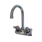 Thumbnail image #1 for NBR Equipment P3W4S5G Commercial Wall-Mount Faucet, 4" Centers, 6" Gooseneck Spout, Ceramic Valves