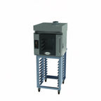 Thumbnail image #1 for Cadco Bakerlux™ BLS-4HTR-1H Half-Size Electric Digital Convection Oven, 4-Pan Capacity, with Stand and Ventless Hood