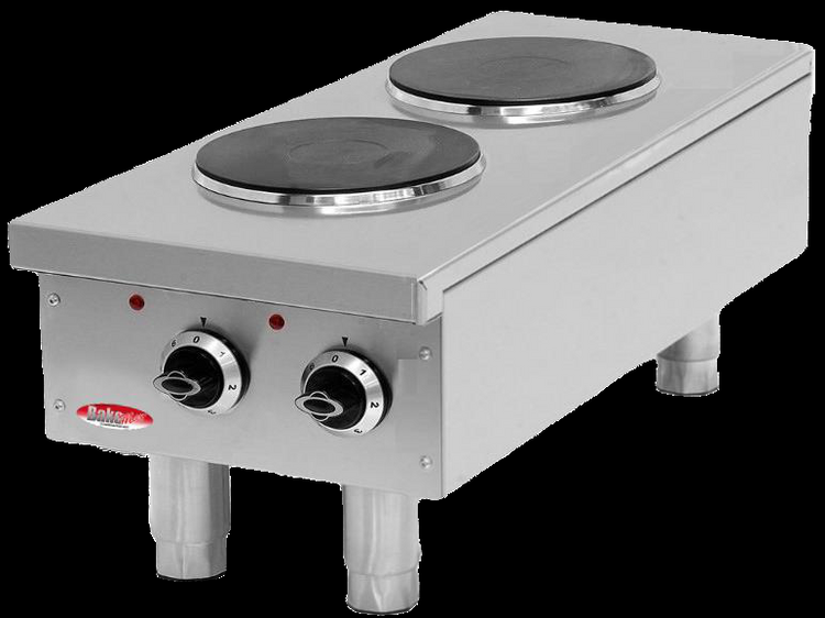 Product image #5 for BakeMax 2-Burner Electric Countertop Hot Plate with Thermostatic Controls, 208V