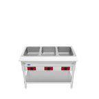 Thumbnail image #1 for Atosa CookRite EHS-OW-3 Electric Steam Table, 3 Open Wells, Stainless Steel, Open Cabinet Base