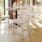 Thumbnail image #2 for Flash Furniture Hercules XU-DG-W0006-ANTWHT-GG Antique White Beechwood Stackable Restaurant Chair, Wood Schoolhouse Back