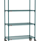 Thumbnail image #1 for Metro Super Erecta SA-1824K3-80-M4 Super Adjustable Super Erecta® Mobile Wire Shelving Unit, 24"W x 18"D x 80"H, 800900 lb. capacity per unit, 1"
