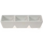 Thumbnail image #1 for Vertex China Argyle ARG-D3K 3-Compartment Porcelain Sauce Dish, 7-1/2" x 3", Rolled Edge Case of 3 Dozen
