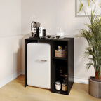 Thumbnail image #2 for Flash Furniture NAN-17300-BK-GG Mini Fridge Bookshelf with 2 Shelves, Wood, Black
