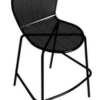 Thumbnail image #1 for ATSMFG ATS AT&S-94-BS MFG Indoor/Outdoor Metal Bar Stool, Armless, Mesh Back and Seat, Footrest, Black Powder-Coat Finish