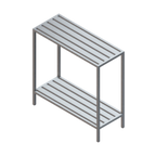 Thumbnail image #1 for Renfro Industries Inc. RISTAFCSR60242 Channel Shelving Unit, 60"W x 24"D x 60"H, 2-Shelf, All-Welded
