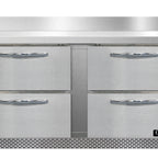 Thumbnail image #1 for Continental Refrigerator SW60NBS-FB-D 60-Inch Two-Section Worktop Refrigerator, 4 Drawers, Stainless Steel Top, Rear-Mounted Self-Contained